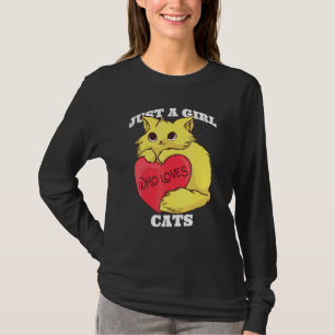 Just A Girl Who Loves Cats Cute Cat For Women Gir T-Shirt
