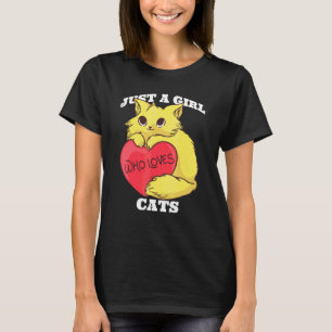 Just A Girl Who Loves Cats Cute Cat For Women Gir T-Shirt