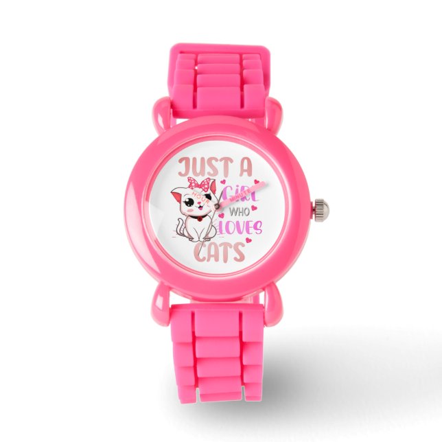 Just A Girl Who Loves Cats - Cute Cat Lover Gifts Watch (Front)