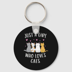 Just A Girl Who Loves Cats Cute Cat Lover  Key Ring