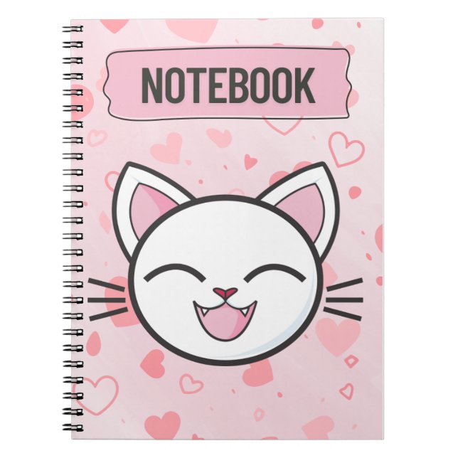 "Just a Girl Who Loves Cats – Cute Cat Notebook" Notebook (Front)