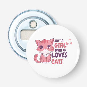 Just A Girl Who Loves Cats Cute Cat Shirt Gifts Bottle Opener