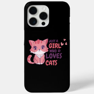 Just A Girl Who Loves Cats Cute Cat Shirt Gifts iPhone 15 Pro Max Case