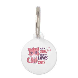 Just A Girl Who Loves Cats Cute Cat Shirt Gifts Pet Tag