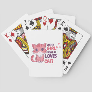 Just A Girl Who Loves Cats Cute Cat Shirt Gifts Playing Cards