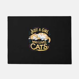Just A Girl Who Loves Cats Cute Kitty Lover Kid To Doormat