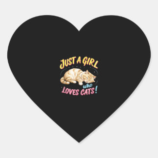 Just A Girl Who Loves Cats Cute Kitty Lover Kid To Heart Sticker