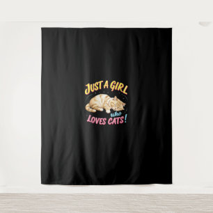 Just A Girl Who Loves Cats Cute Kitty Lover Kid To Tapestry
