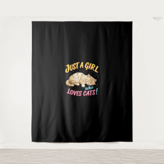Just A Girl Who Loves Cats Cute Kitty Lover Kid To Tapestry