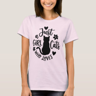 Just A Girl Who Loves Cats Cute Kitty Silhouette G T-Shirt