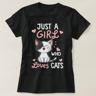 Just a Girl Who Loves Cats Design T-Shirt