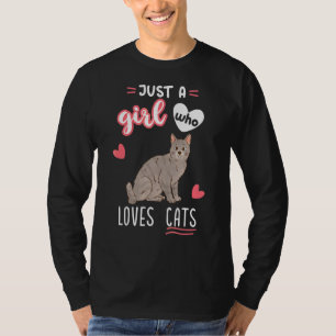 Just A Girl Who Loves Cats Grey Tabby Cat T-Shirt