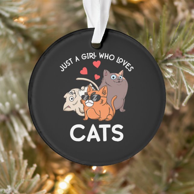 Just A Girl Who Loves Cats Kids Women Cat Ornament (Tree)