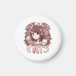 just a girl who loves cats magnet