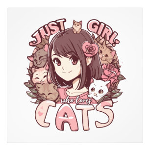 just a girl who loves cats photo print