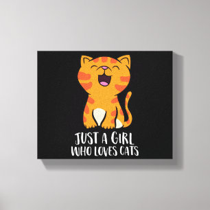 Just a Girl Who Loves Cats Pullover Canvas Print