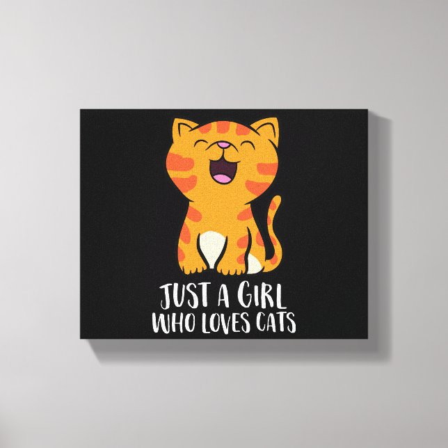 Just a Girl Who Loves Cats Pullover Canvas Print (Front)