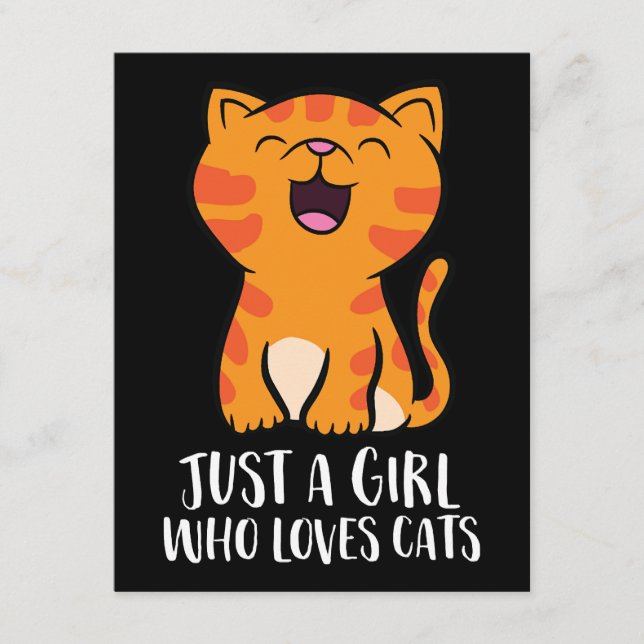Just a Girl Who Loves Cats Pullover Enclosure Card (Front)