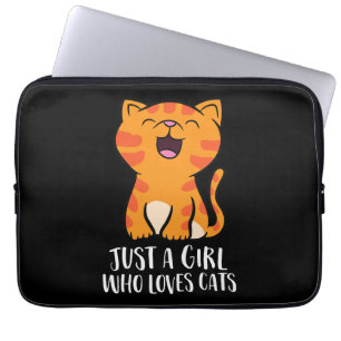 Just a Girl Who Loves Cats Pullover Laptop Sleeve