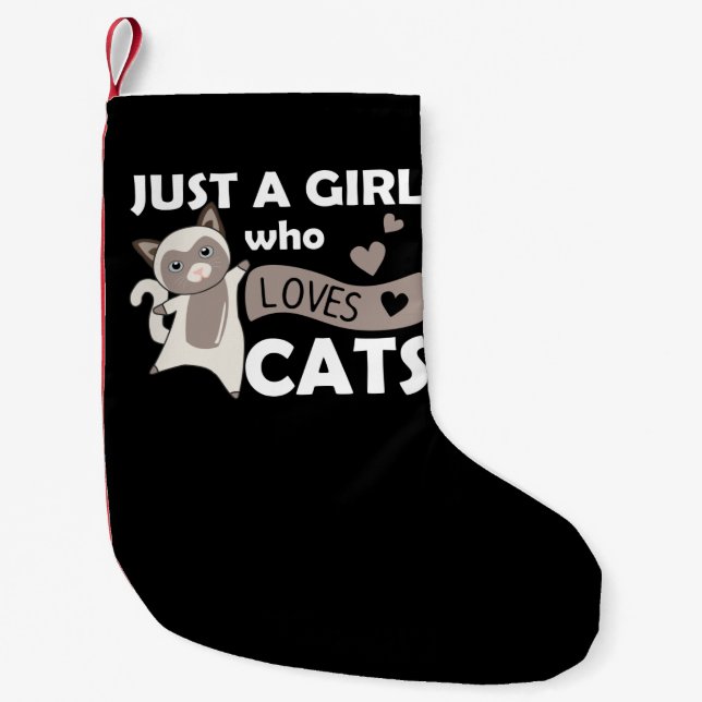 Just a girl who loves Cats Sweet Cat Small Christmas Stocking (Front)