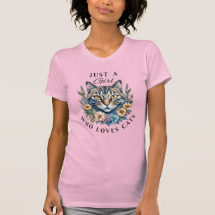 Just a Girl Who Loves Cats   T-Shirt