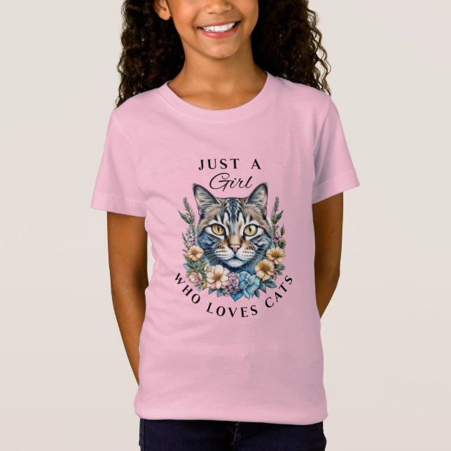 Just a Girl Who Loves Cats   T-Shirt (Front)