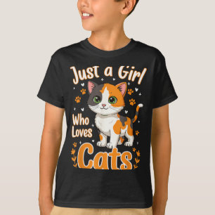 Just A Girl Who Loves Cats Valentines Day Cat Wome T-Shirt