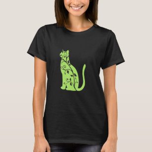 Just A Girl Who Loves Cats Women Cat Flower Floral T-Shirt