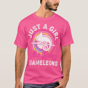 Just A Girl Who Loves Chameleons Funny Chameleon L T-Shirt