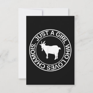 Just A Girl Who Loves Chamois Gift For Women Goat RSVP Card