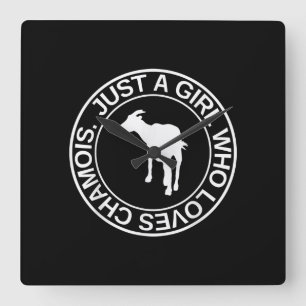 Just A Girl Who Loves Chamois Gift For Women Goat Square Wall Clock