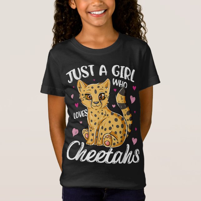 Just A Girl Who Loves Cheetahs | Heart Cheetah T-Shirt (Front)