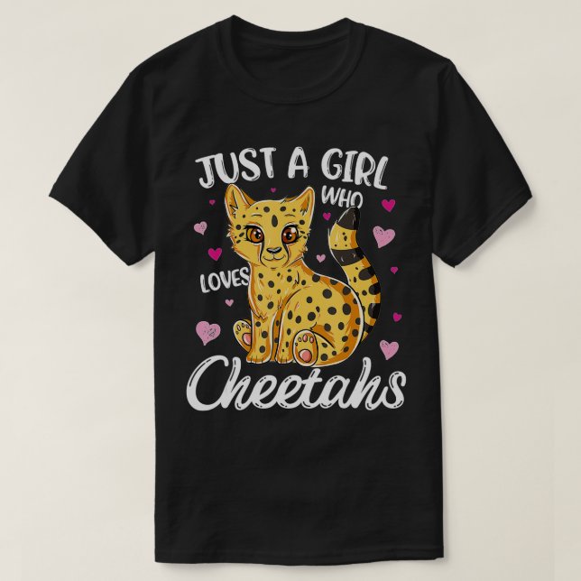 Just A Girl Who Loves Cheetahs Women Cheetah Lover T-Shirt (Design Front)