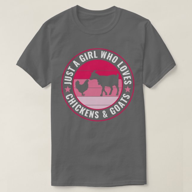 Just a Girl Who Loves Chickens and Goats Farmer T-Shirt (Design Front)