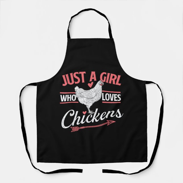 Just A Girl Who Loves Chickens - Chicken Lover Pou Apron (Front)