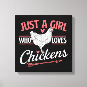 Just A Girl Who Loves Chickens - Chicken Lover Pou Canvas Print