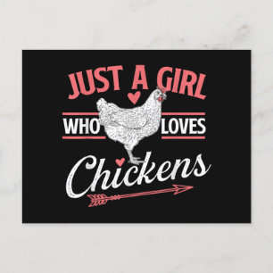 Just A Girl Who Loves Chickens - Chicken Lover Pou Holiday Postcard