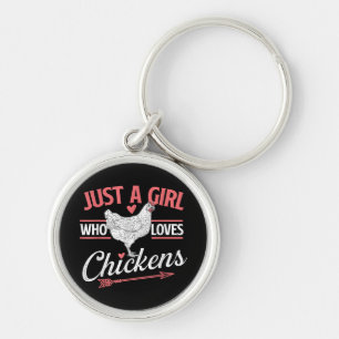 Just A Girl Who Loves Chickens - Chicken Lover Pou Key Ring