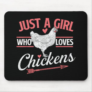 Just A Girl Who Loves Chickens - Chicken Lover Pou Mouse Pad