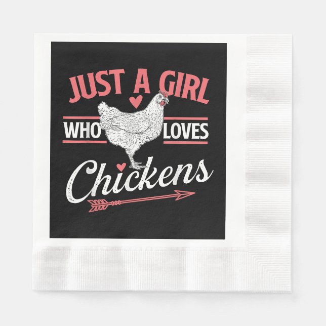 Just A Girl Who Loves Chickens - Chicken Lover Pou Napkin (Front)