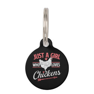 Just A Girl Who Loves Chickens - Chicken Lover Pou Pet Tag