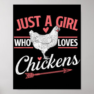 Just A Girl Who Loves Chickens - Chicken Lover Pou Poster