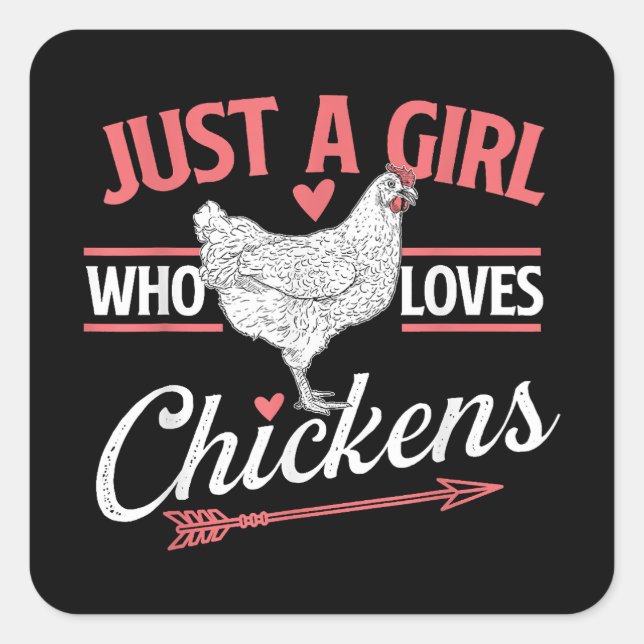 Just A Girl Who Loves Chickens - Chicken Lover Pou Square Sticker (Front)
