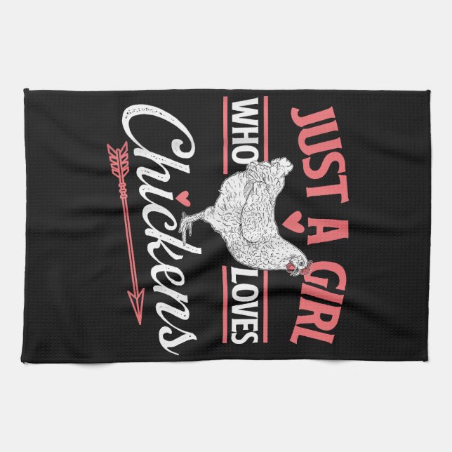Just A Girl Who Loves Chickens - Chicken Lover Pou Tea Towel (Horizontal)