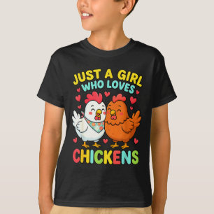 Just A Girl Who Loves Chickens Cute Chicken Lover  T-Shirt