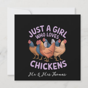 Just a Girl Who Loves Chickens For Cihcken Lovers Invitation