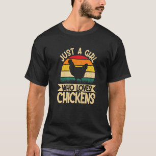 Just a Girl who loves Chickens Harvest Farming Bar T-Shirt