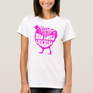 Just a Girl Who Loves Chickens Pink Women's T-Shirt