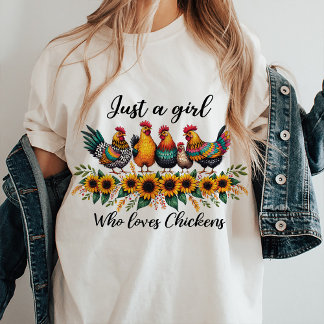 Just A Girl Who Loves Chickens Quote T-Shirt