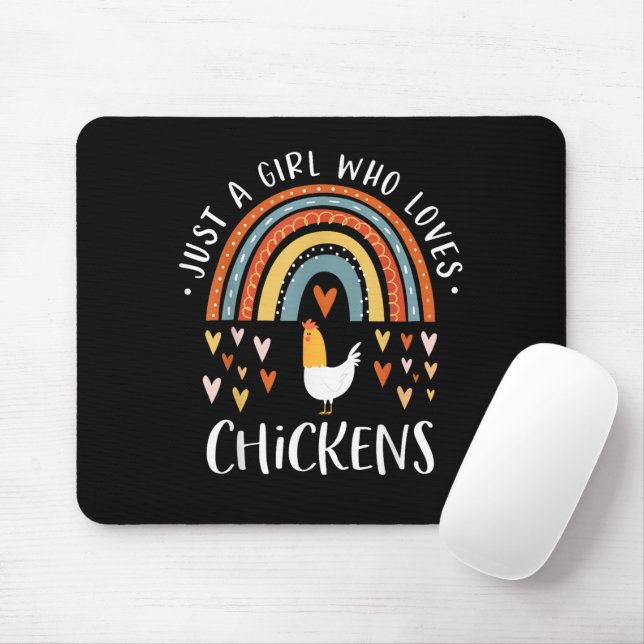 Just A Girl Who Loves Chickens Rainbow Gifts Poult Mouse Pad (With Mouse)